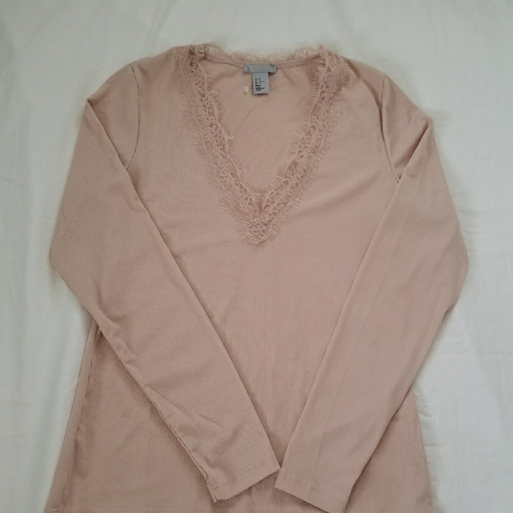 H&M Blush Long Sleeve Shirt M